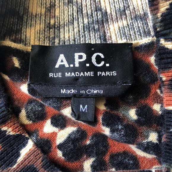 A.P.C. Rue Madame Paris Mock Turtleneck Woman’s Sweater size Medium / Print - Picture 3 of 9